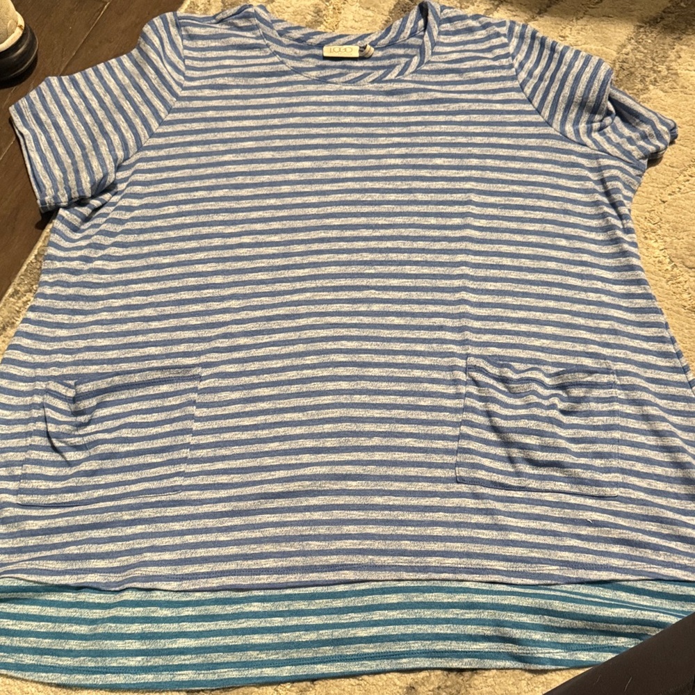 Cat & Jack Blue and White Striped Tee
